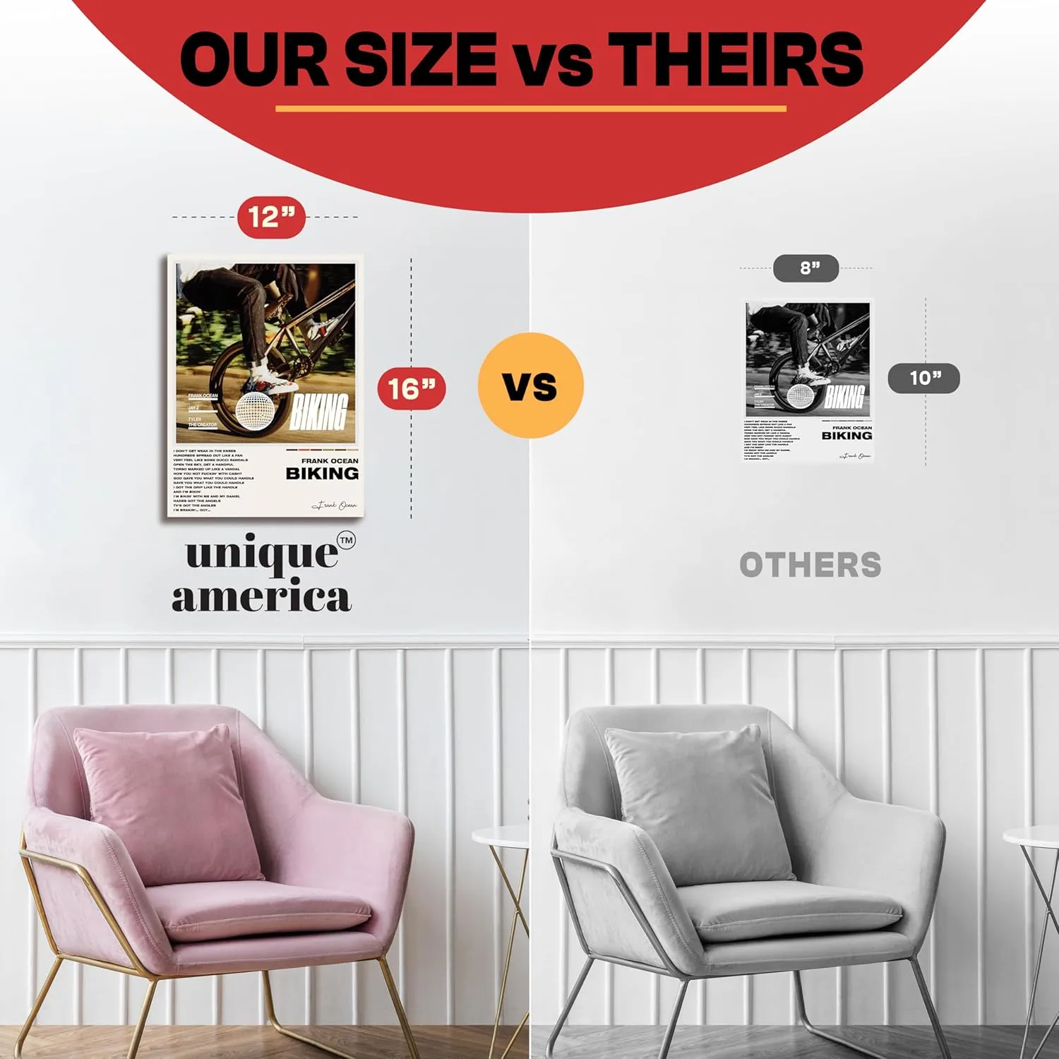 Unique America 12 Pcs| Posters, Album Cover Posters, Frank Ocean, Music Posters, Album Covers For Wall Decor, Frank Ocean Posters 12x16” Total 12 Frank Ocean Poster & 25 Stickers White Design Unframed