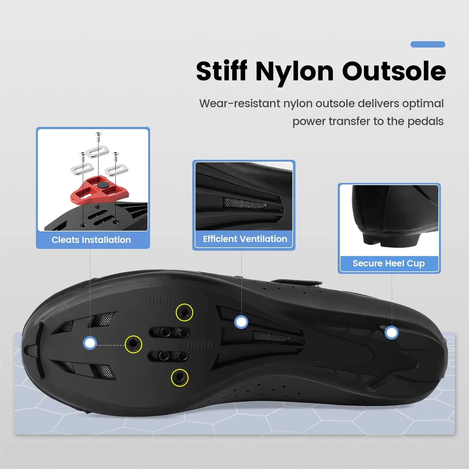 Unisex Cycling Shoes with Look Delta Cleats - Peloton Compatible Spin Shoes with SPD Clips - Indoor Shimano Road Bike for Men Women