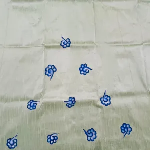 Unstitched Hand painted Dupion Silk Fabric - Pista Green