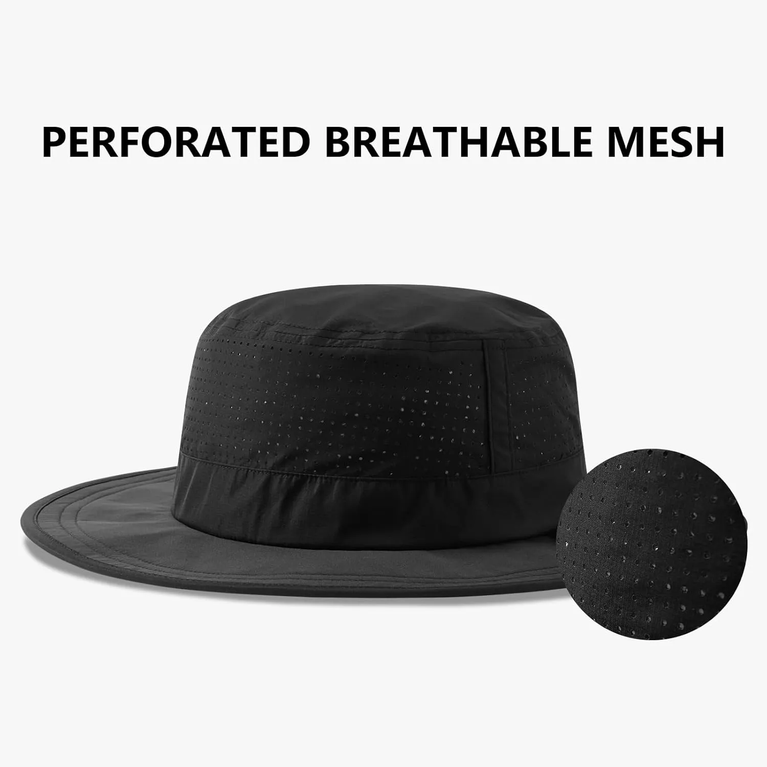 UPF 50  Bucket Sun Hat with Laser Perforated Mesh Cooling Adjustable Breathable Lightweight for Outdoor Men Women