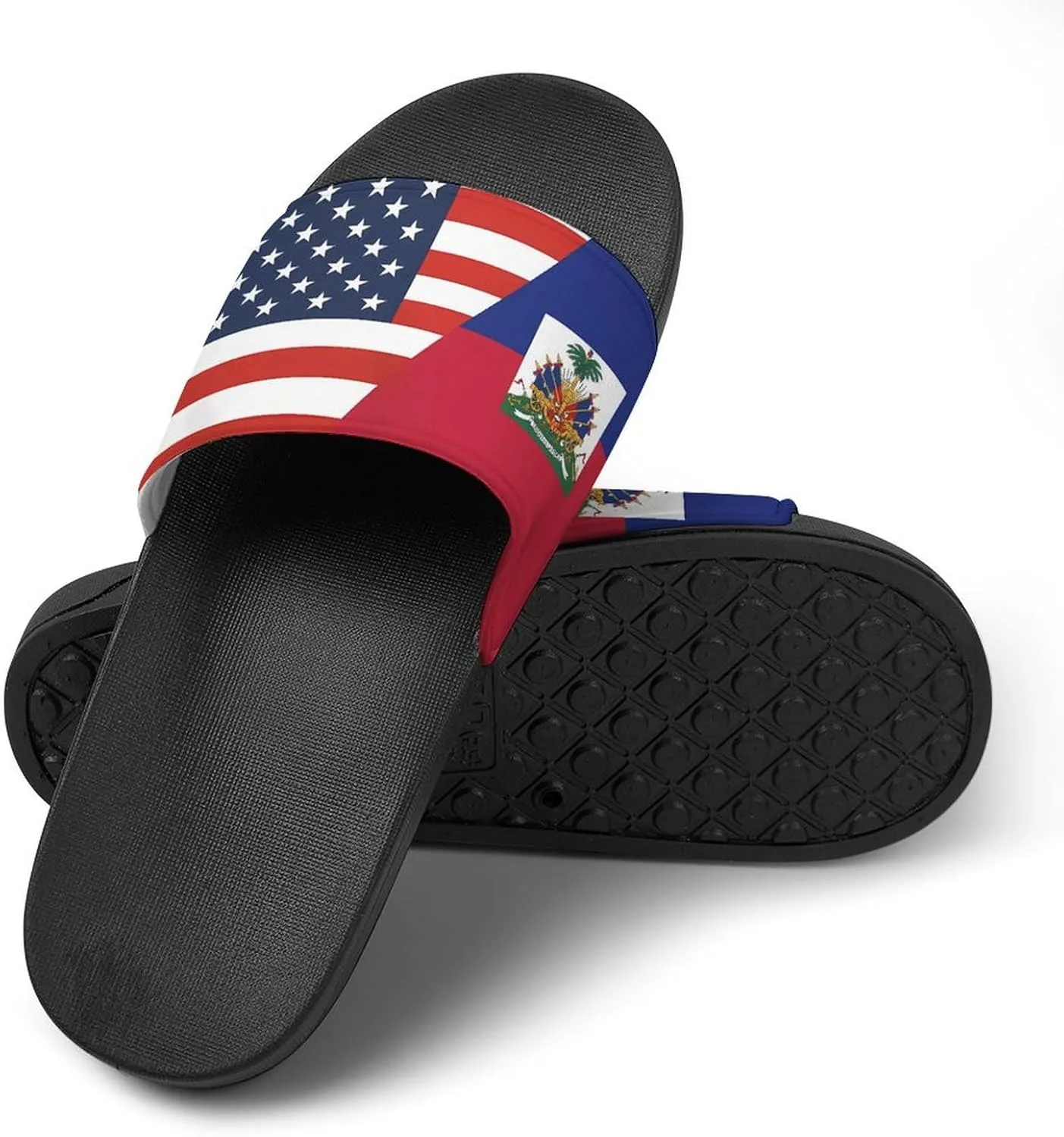 U.S. Haitians Flag House Sandals Non-Slip Bathroom Slippers Beach Summer Shoes for Men Women