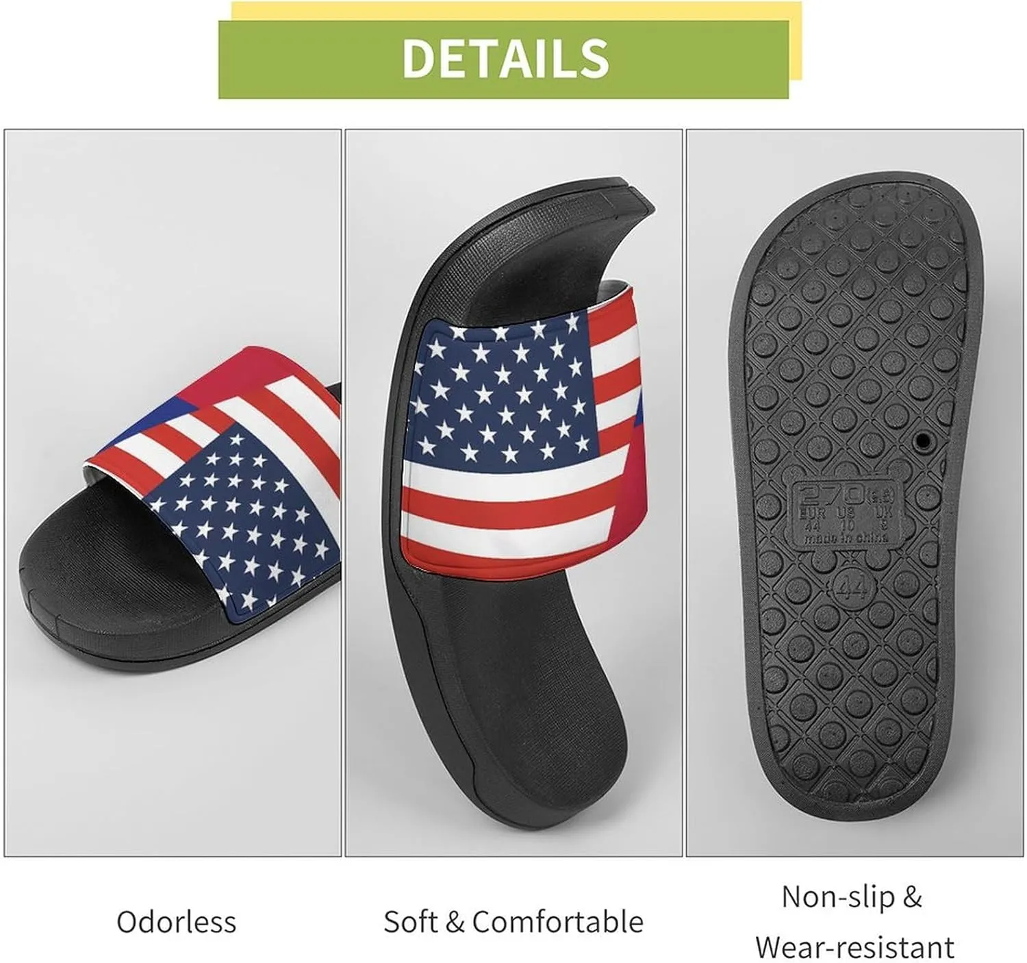 U.S. Haitians Flag House Sandals Non-Slip Bathroom Slippers Beach Summer Shoes for Men Women