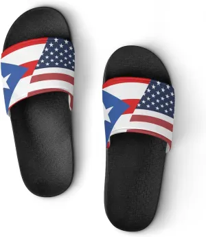 U.S. PR State Flag House Sandals Non-Slip Bathroom Slippers Beach Summer Shoes for Men Women