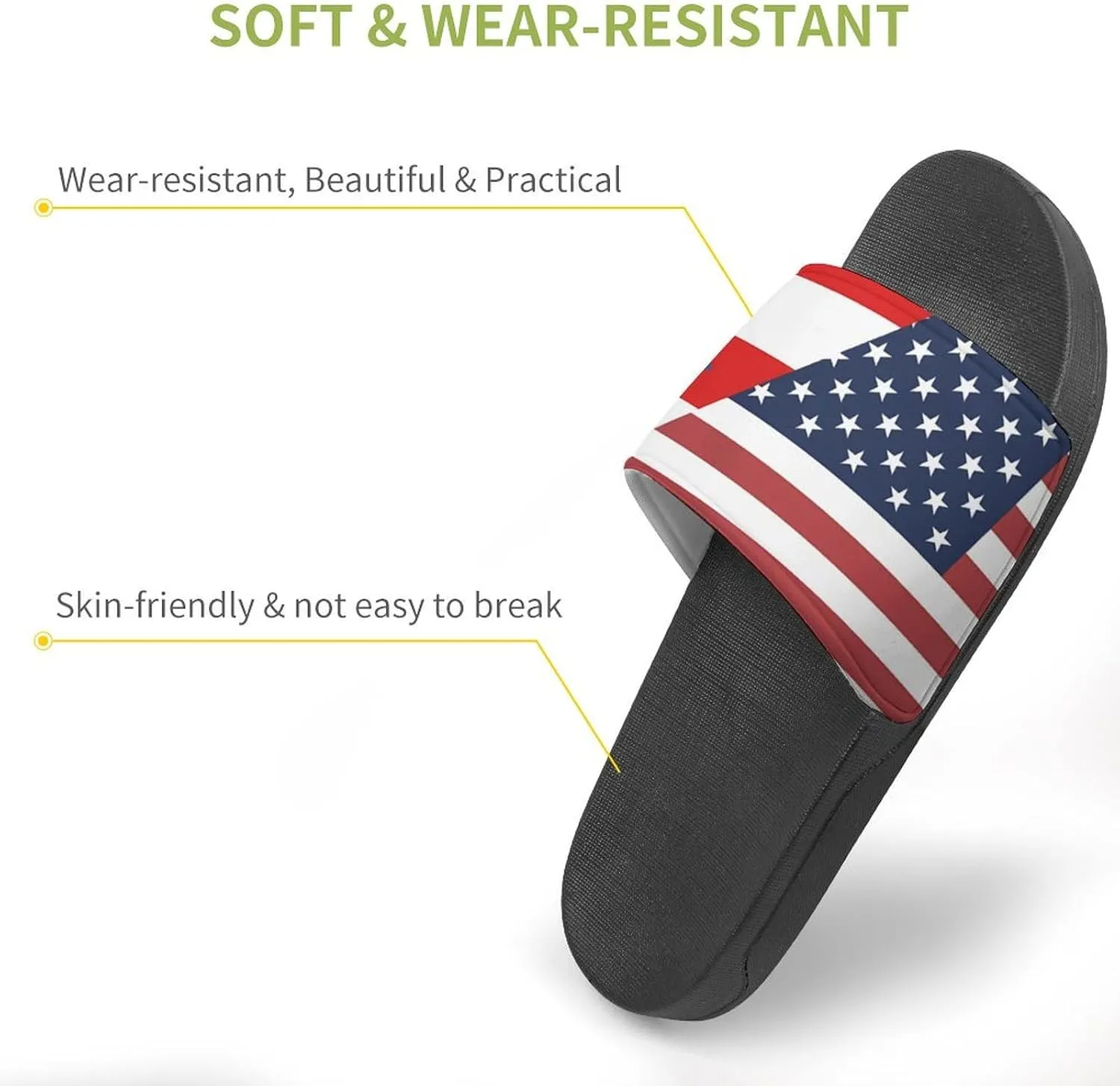 U.S. PR State Flag House Sandals Non-Slip Bathroom Slippers Beach Summer Shoes for Men Women