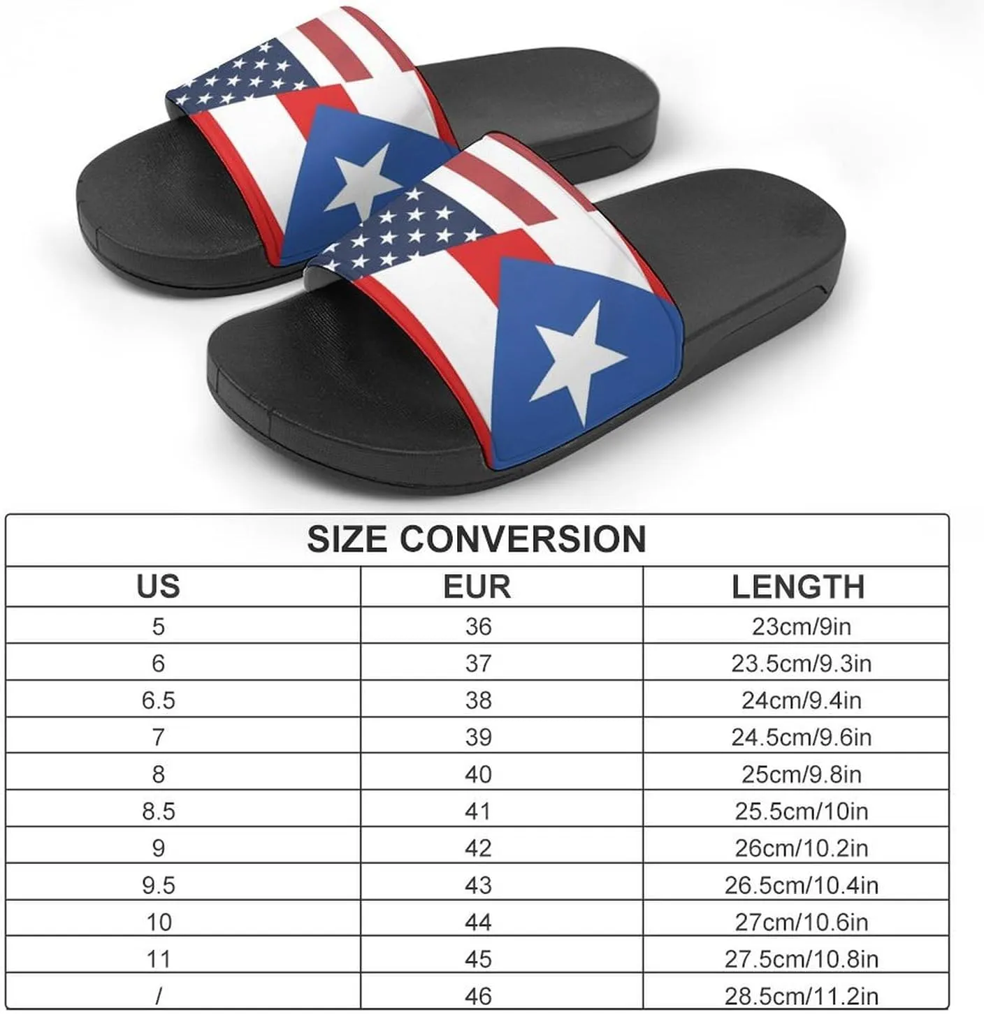 U.S. PR State Flag House Sandals Non-Slip Bathroom Slippers Beach Summer Shoes for Men Women