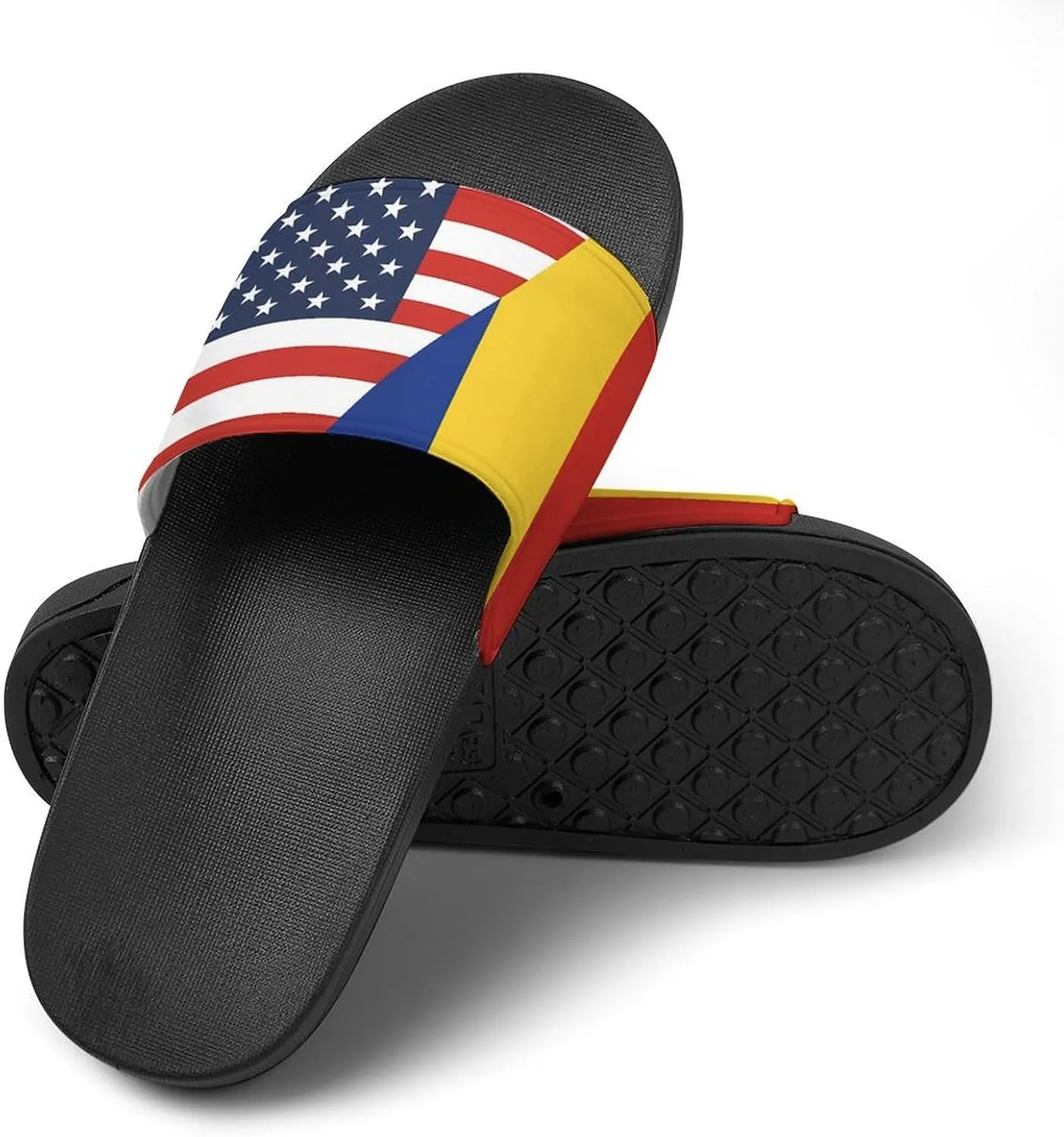 U.S. Romania Flag House Sandals Non-Slip Bathroom Slippers Beach Summer Shoes for Men Women