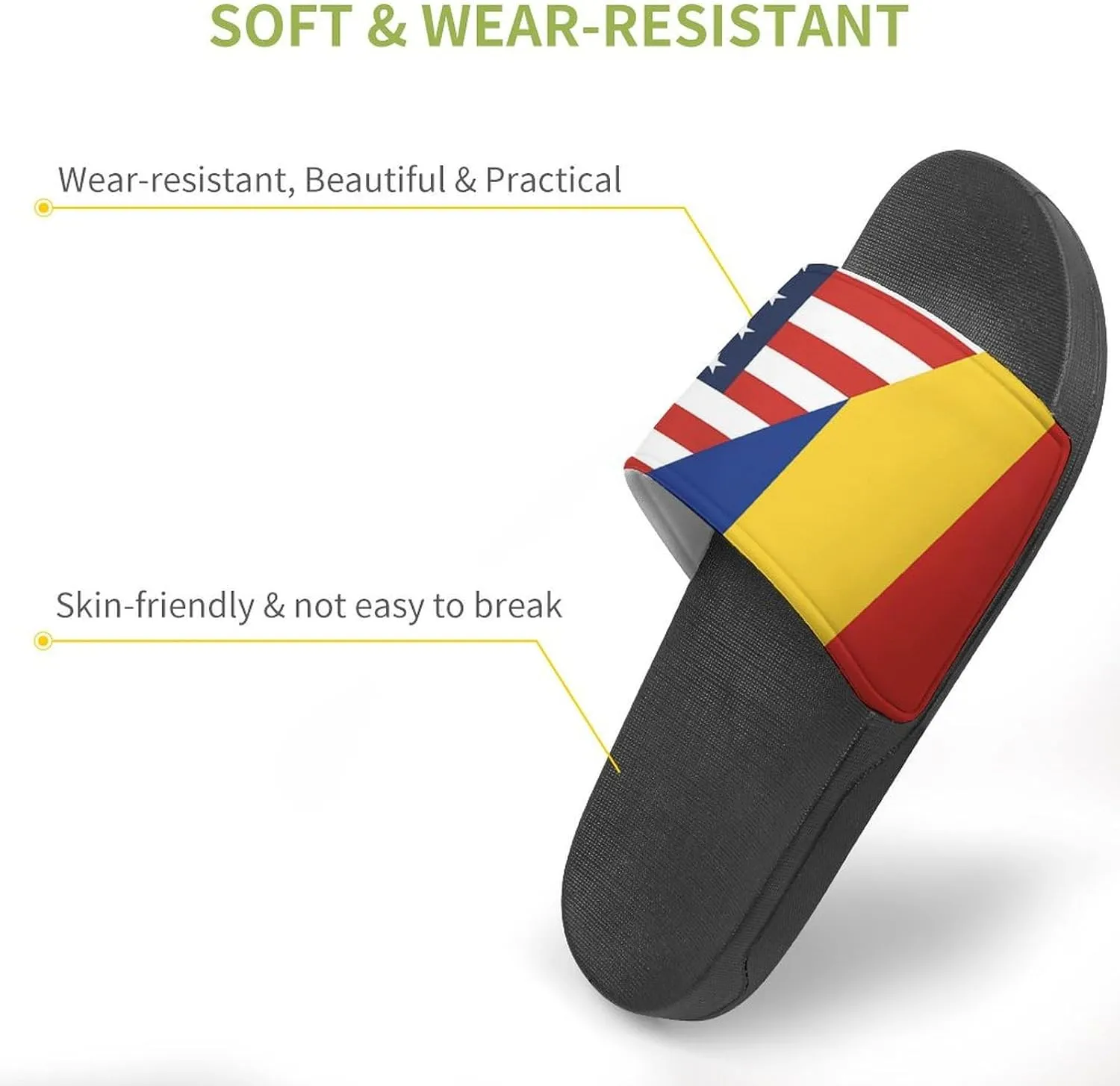 U.S. Romania Flag House Sandals Non-Slip Bathroom Slippers Beach Summer Shoes for Men Women