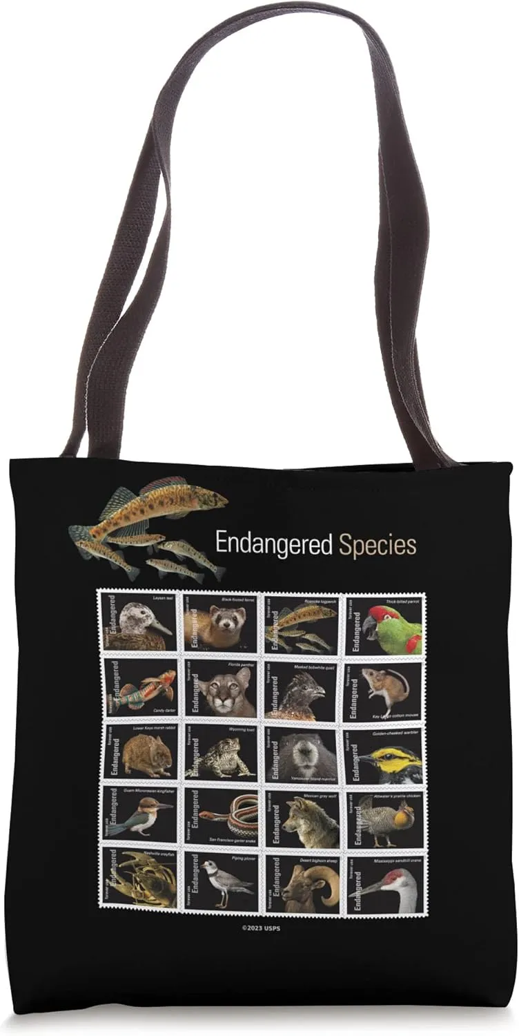 USPS Endangered Species Stamps Collage Full Sheet Tote Bag
