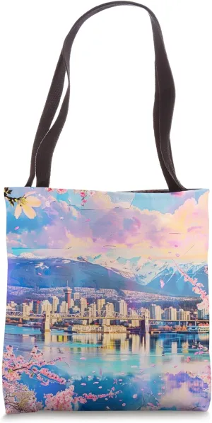 Vancouver Canada Cherry Aesthetic Blossom Art Tote Bag