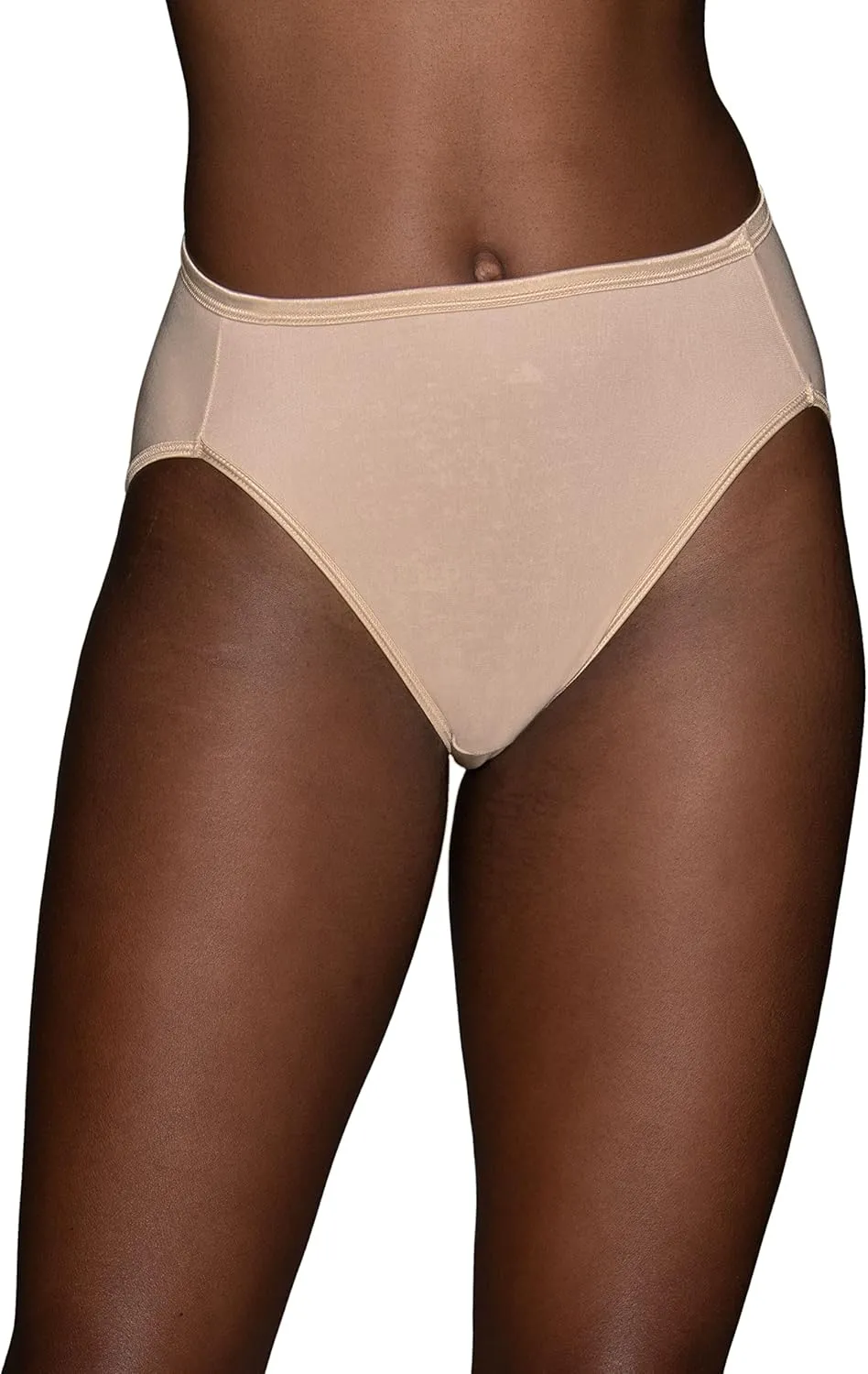 Vanity Fair Women's Illumination Hi Cut Panties, Silky Stretch & Satin Trim