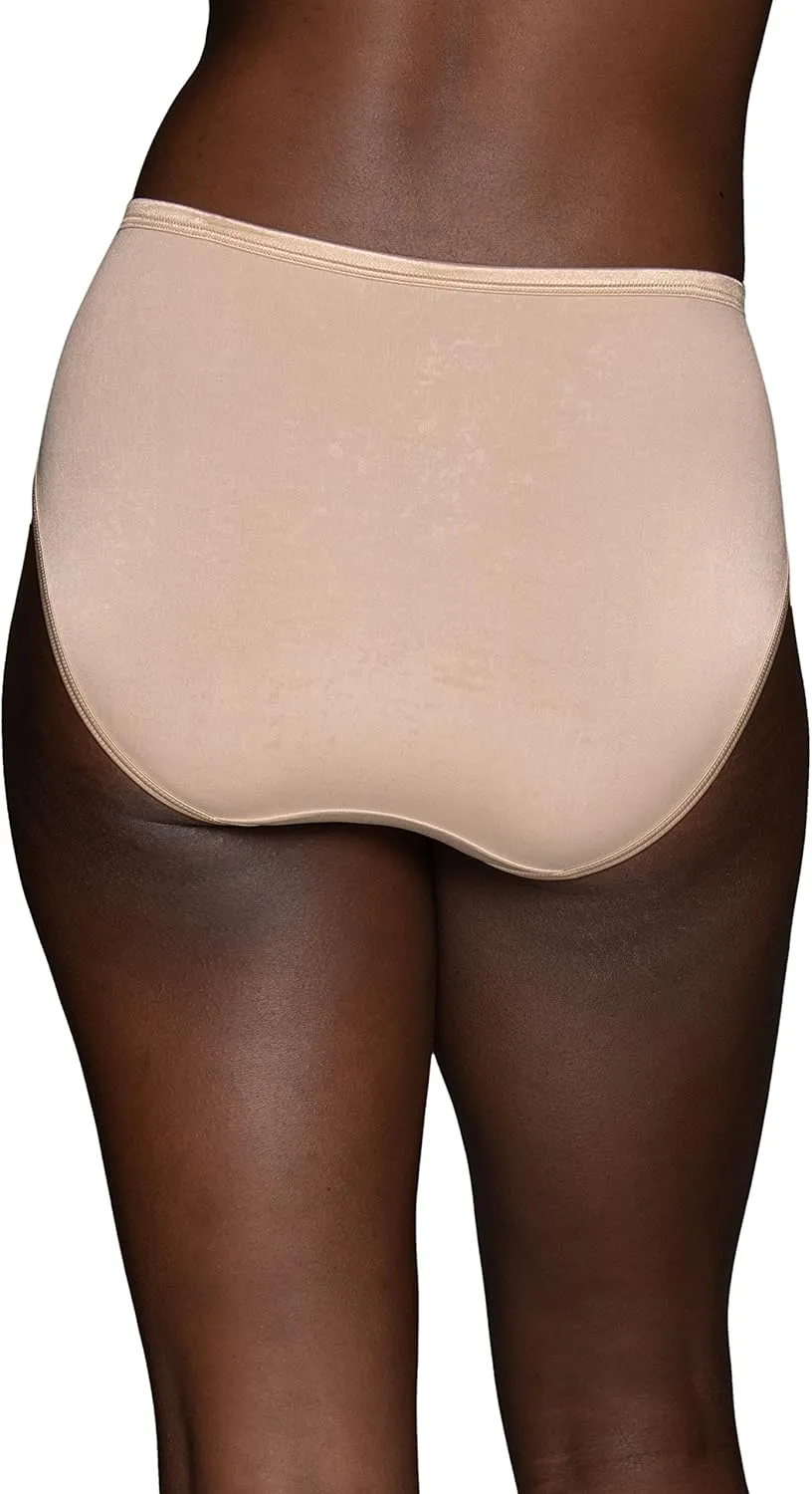 Vanity Fair Women's Illumination Hi Cut Panties, Silky Stretch & Satin Trim