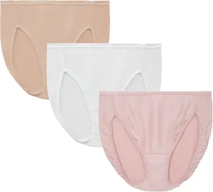 Vanity Fair Women's Illumination Hi Cut Panties, Silky Stretch & Satin Trim