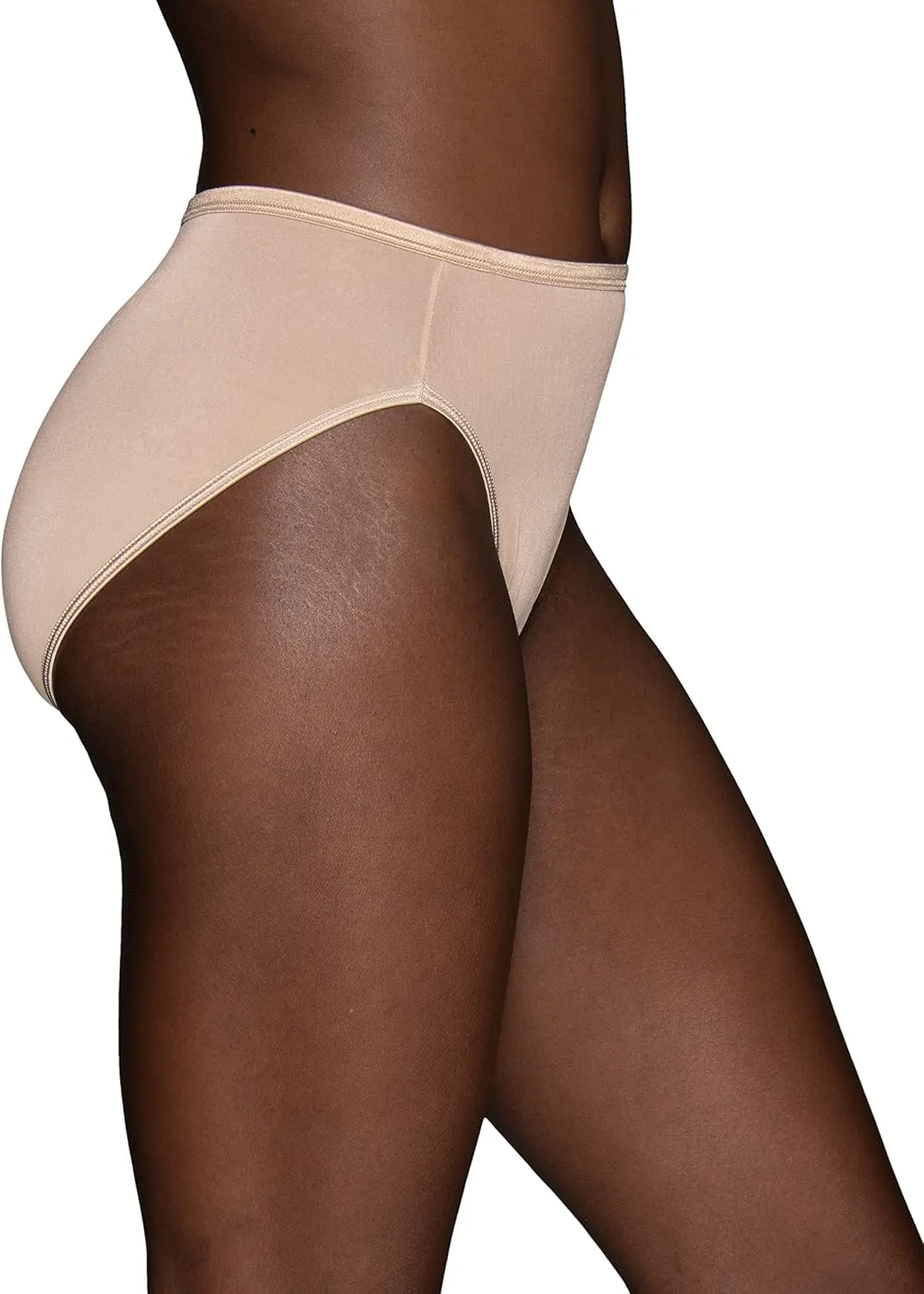 Vanity Fair Women's Illumination Hi Cut Panties, Silky Stretch & Satin Trim