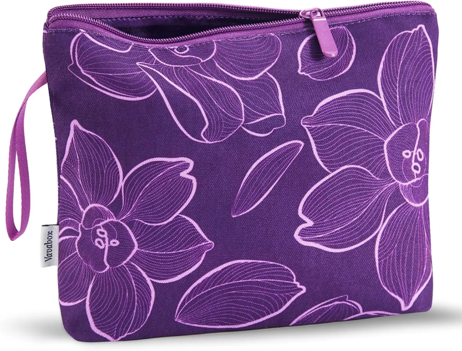 Vavabox Personalized Makeup Bag, Birthday Gifts for Women Girl Cosmetic Bag, Travel Makeup Pouch (Purple Narcissus)