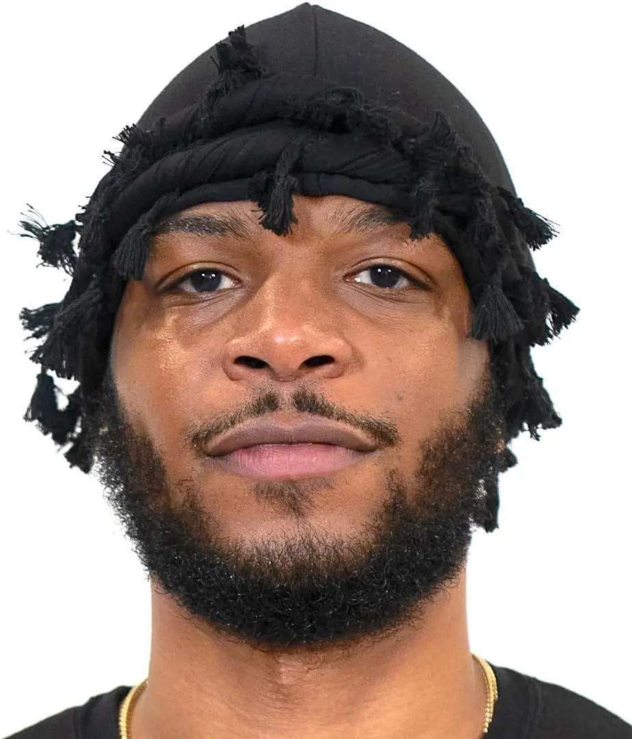 Veeta Superior Halo Turban Silk Satin Lined Head Wrap, Pre-Tied Tassel Turban for Men & Women, Turban Durag Wave Cap