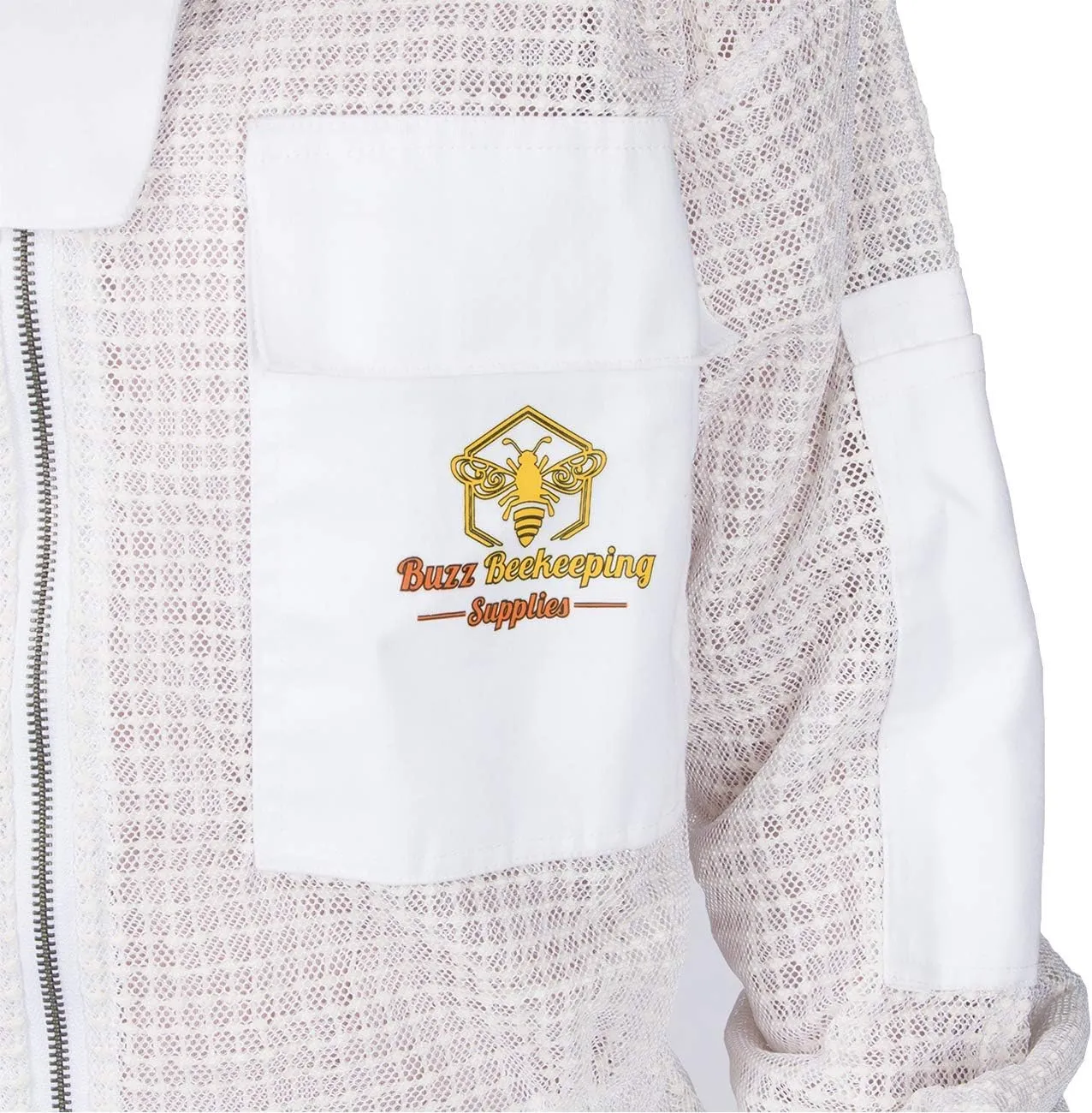 Ventilated Bee Suit & Bee Stickers YKK Metal Zippers – Men/Women - TOTAL PROTECTION - Round Veil Easily On/Off - 8 Pockets
