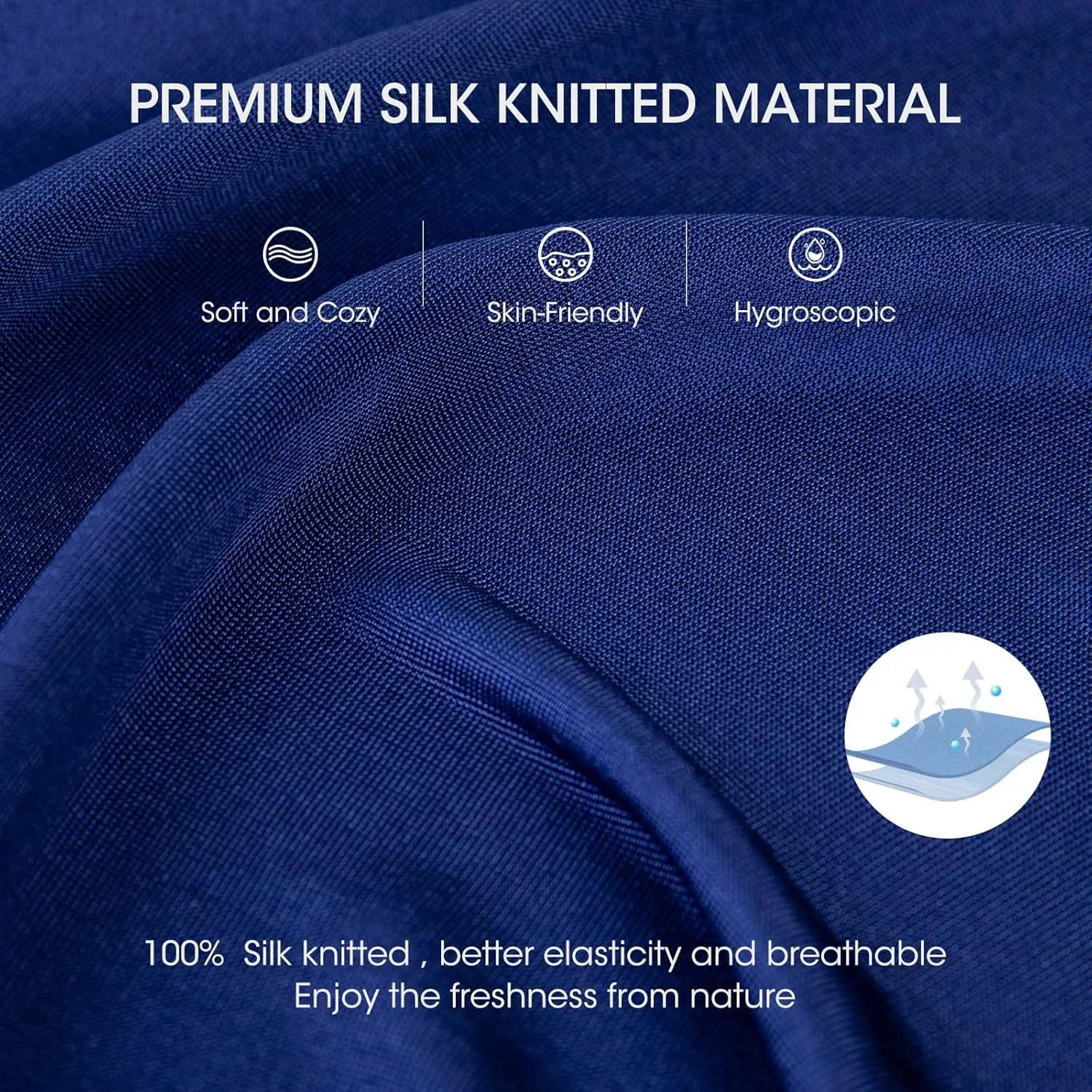 Viamulion Mens Silk Knitted T Shirt 100% Pure Mulberry Silk Sleep T Shirt Soft Cool Performance Crew Neck Casual Undershirt