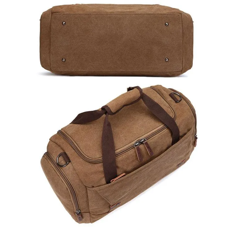 Vintage Canvas Large Capacity Travel Bag-Blue