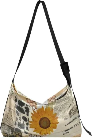 Vintage Collage Poster Ladies Side Bag Crossbody Fall Womens Large Tote Bag Waterproof Bag