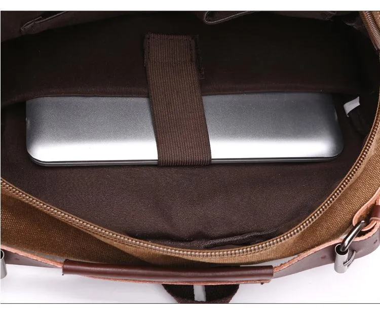 Vintage fashion Canvas High Capacity Laptop Travel Backpack-Khaki