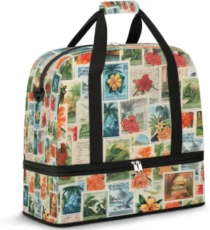 Vintage Newspaper Collage Travel Duffel Bag, Travel Essentials, Gym Bag for Women, Weekender Overnight Bag With Shoes Compartment, Carry On Bags for Airplanes