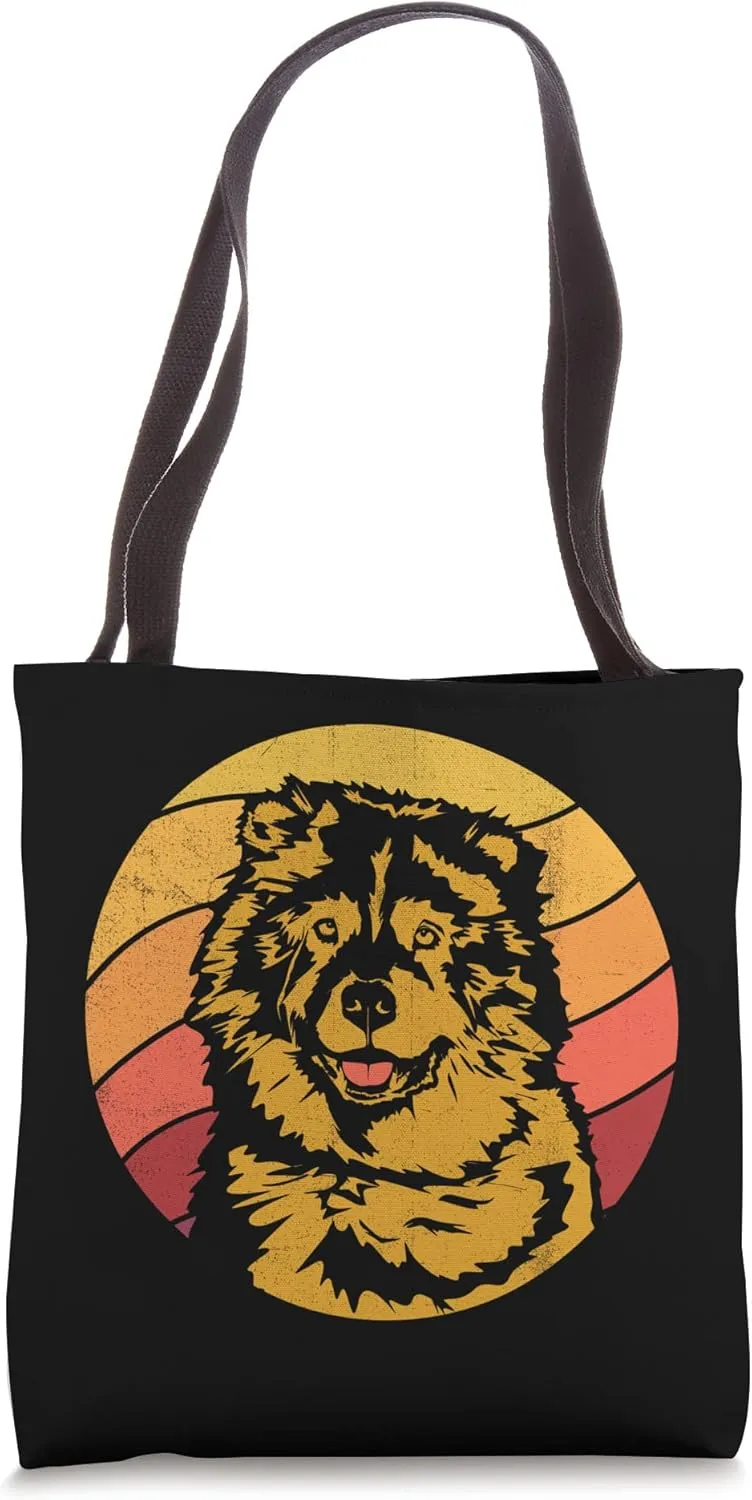 Vintage Reddish Coated Chow Chow Retro Sunset Dog Mom Dad Tote Bag
