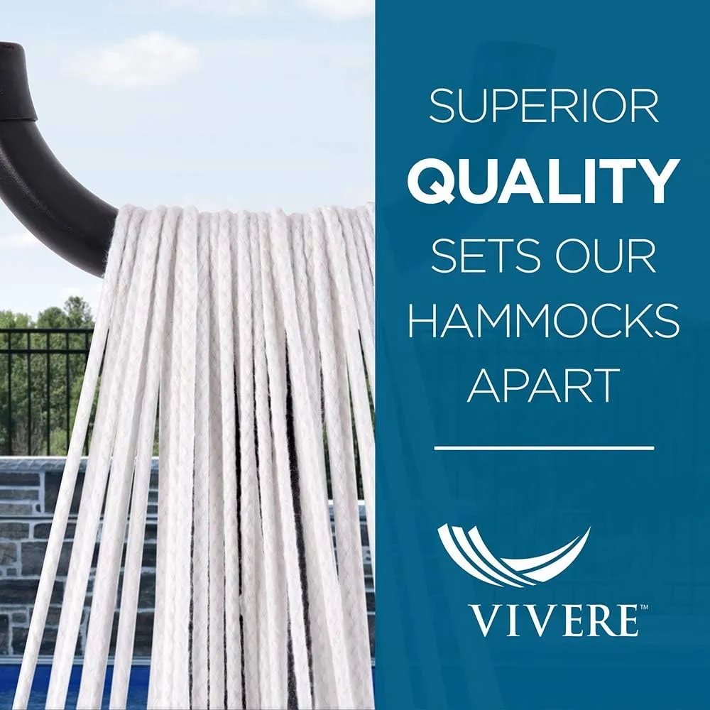 Vivere Double Sunbrella Hammock with Space Saving Steel Stand, 450 lb Capacity - Premium Carry Bag Included (Crimson)