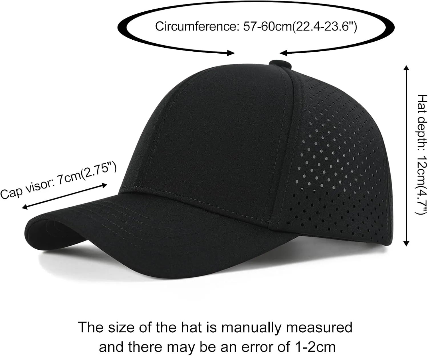 VOBOOM Men Quick Dry Baseball Cap Laser Cut Mesh Ball Curved Brim Snapback Hat
