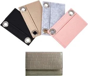 WADORN 4 Colors Purse Felt Insert Organizer, Mini Handbag Insert Liner Felt Envelope Bag Tote Bag Inner with Eyelet for Clutch Crossbody Conversion Kit, 3.3x2.1 Inch