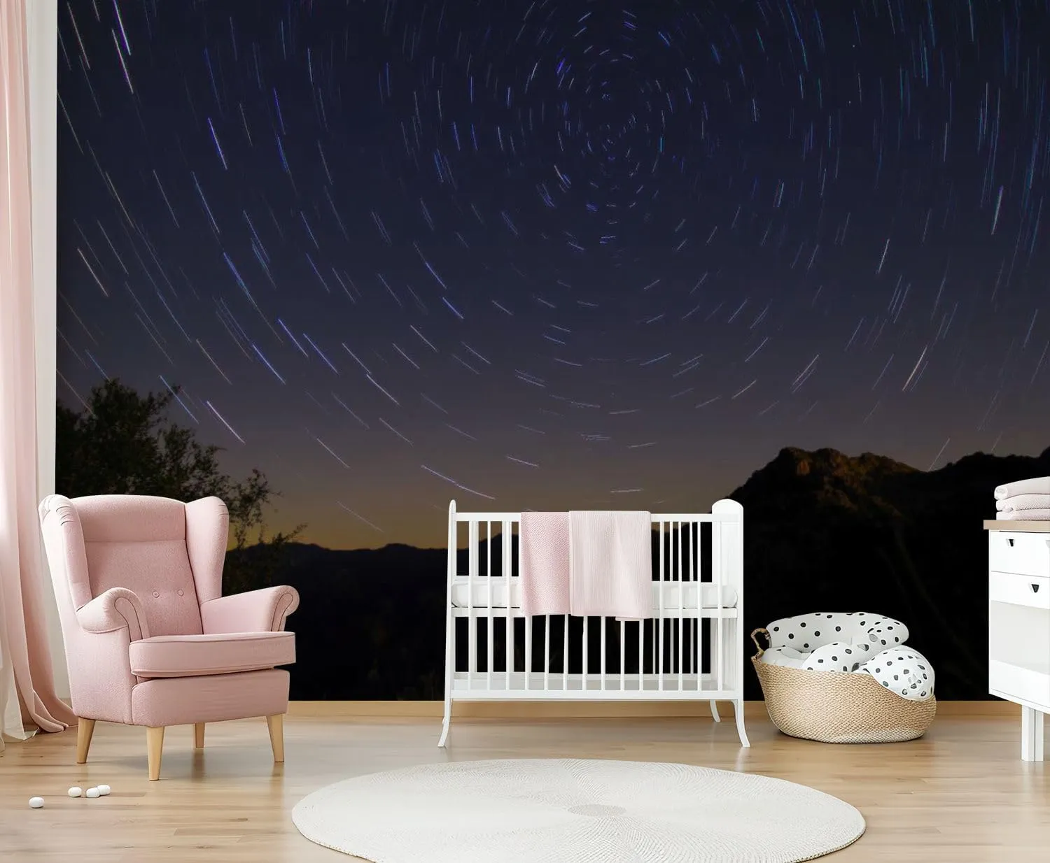 Wall Mural Peel and Stick Perseid Meteor Shower Stars Large Wallpaper Self Adhesive Contact Paper Removable 3D Wall Sticker for Living Room Bedroom 69"x98"