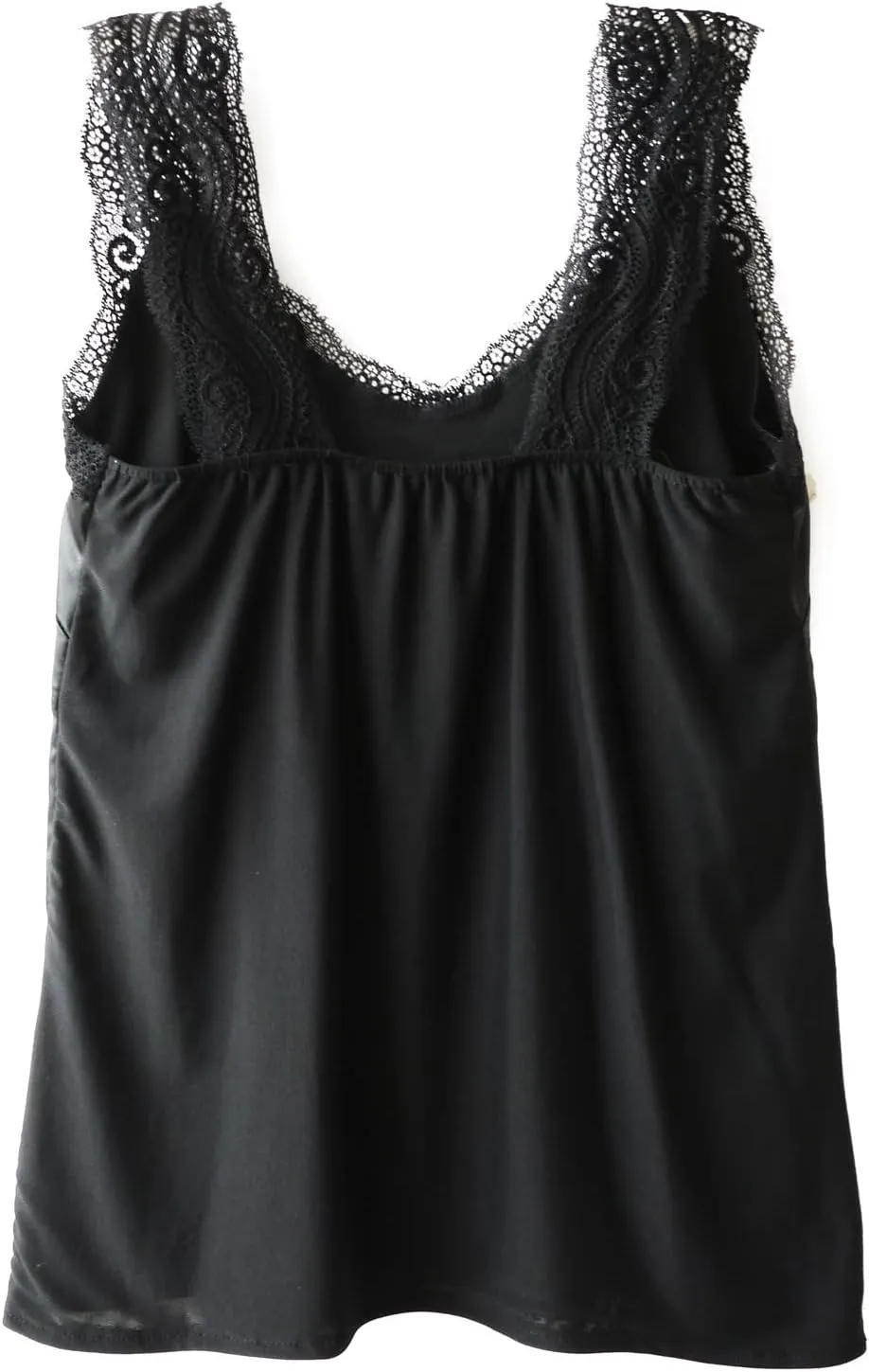 Wantschun Womens Satin Silk Camisole Lace Straps Tank Top Cami V-Neck