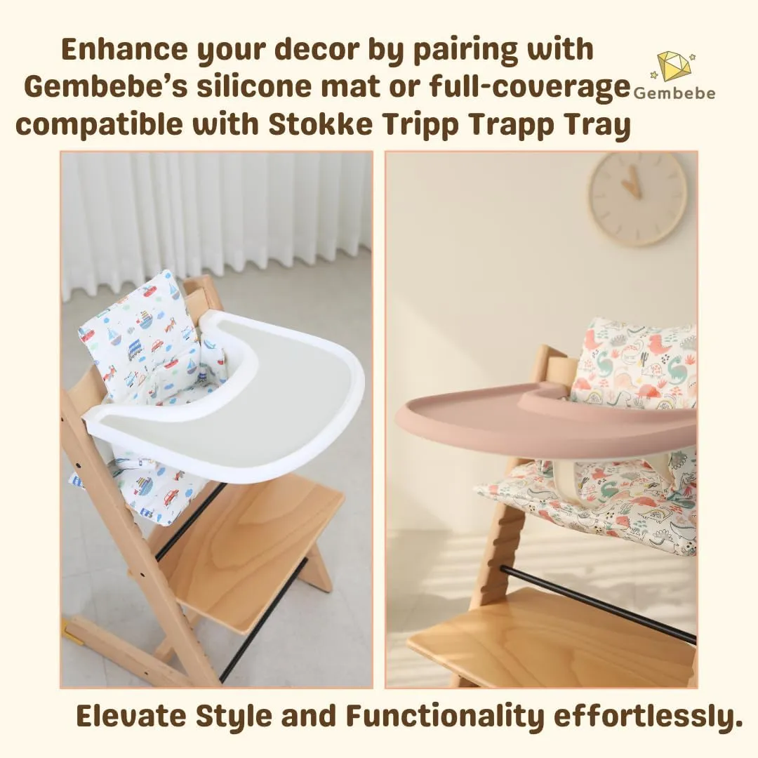 Waterproof & Compatible Stokke Tripp Trapp Cushion Set - Easy to Clean - Made in Korea - 100% Cotton - Made for Stokke Tripp Trapp High Chair (Vroom Vroom)