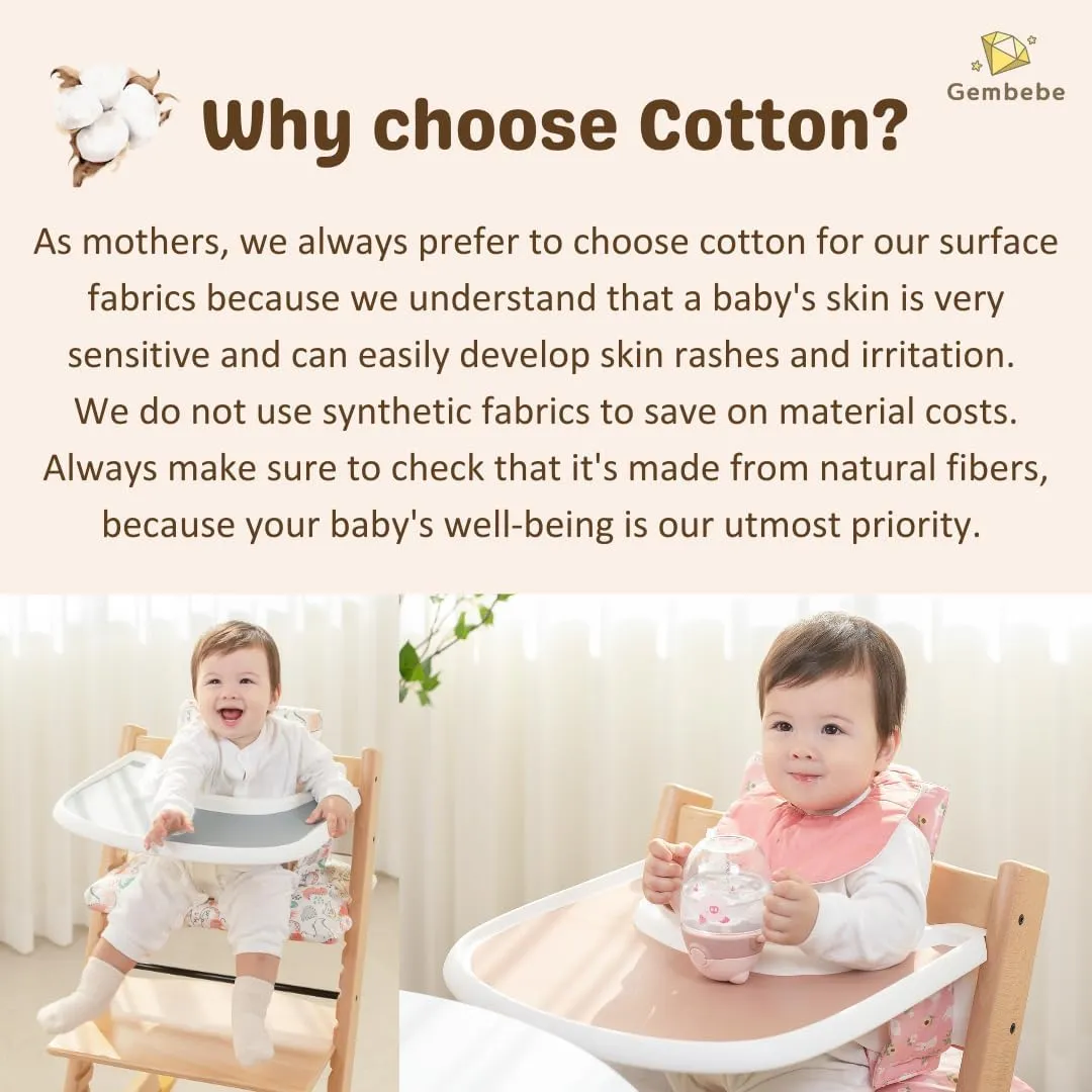 Waterproof & Compatible Stokke Tripp Trapp Cushion Set - Easy to Clean - Made in Korea - 100% Cotton - Made for Stokke Tripp Trapp High Chair (Vroom Vroom)