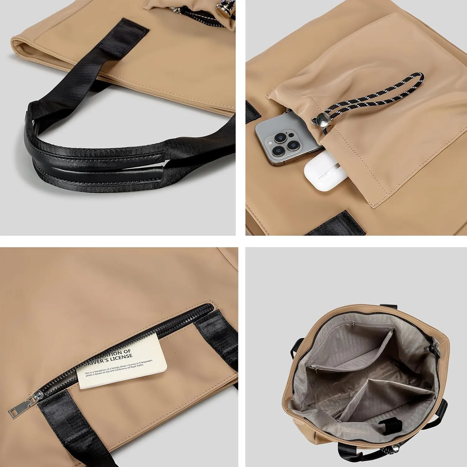 Waterproof Beach Bag Large Beach Bags for Women with Zipper Large Gym Tote Handbag for Vacation Holiday