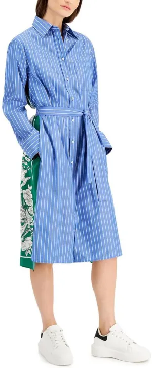Weekend Max Mara Katanga Silk-Cotton Shirtdress Light Blue 2