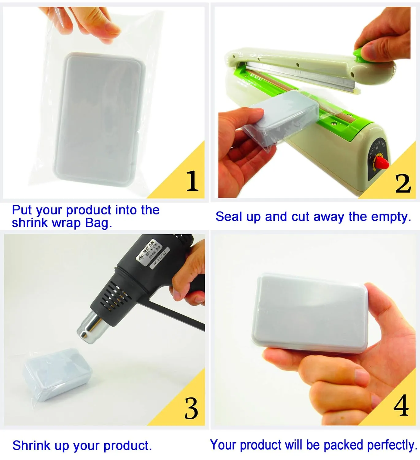 Weiwei - 9 X 14 inch 200PCS Odorless PVC Heat Shrink Wrap Bags with Vent Hole