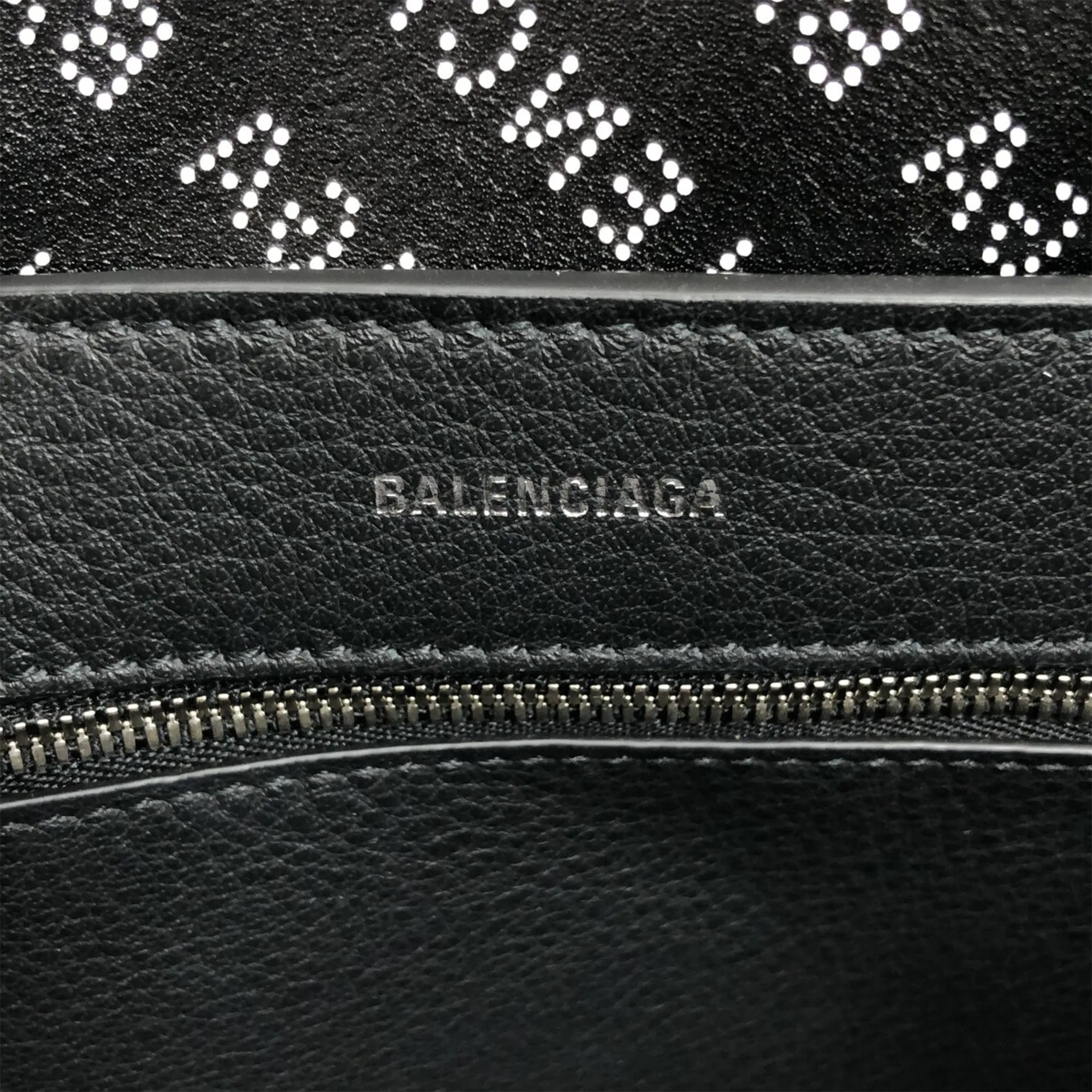 White Balenciaga XXS Everyday Perforated Leather Shopping Tote Bag Satchel