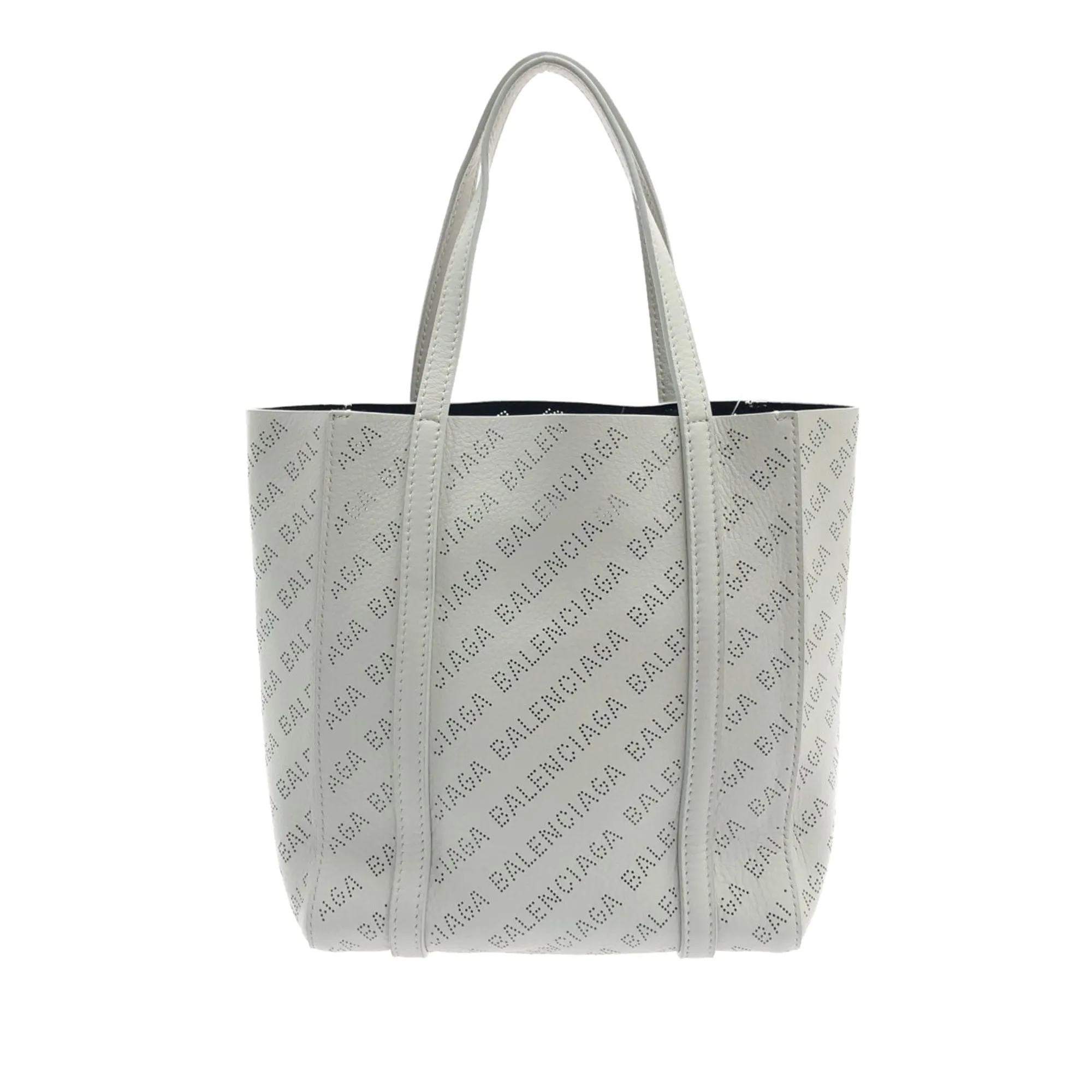 White Balenciaga XXS Everyday Perforated Leather Shopping Tote Bag Satchel