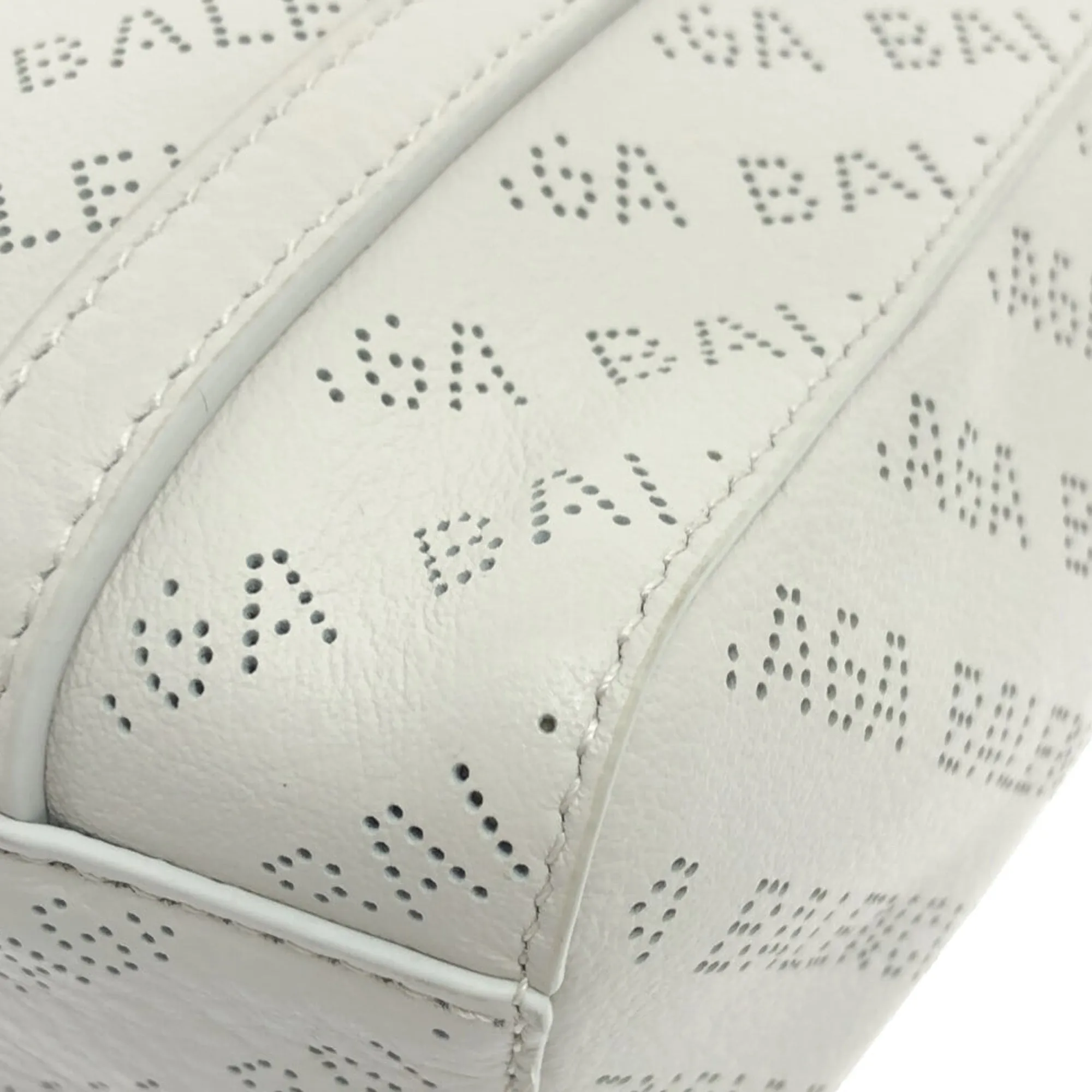 White Balenciaga XXS Everyday Perforated Leather Shopping Tote Bag Satchel
