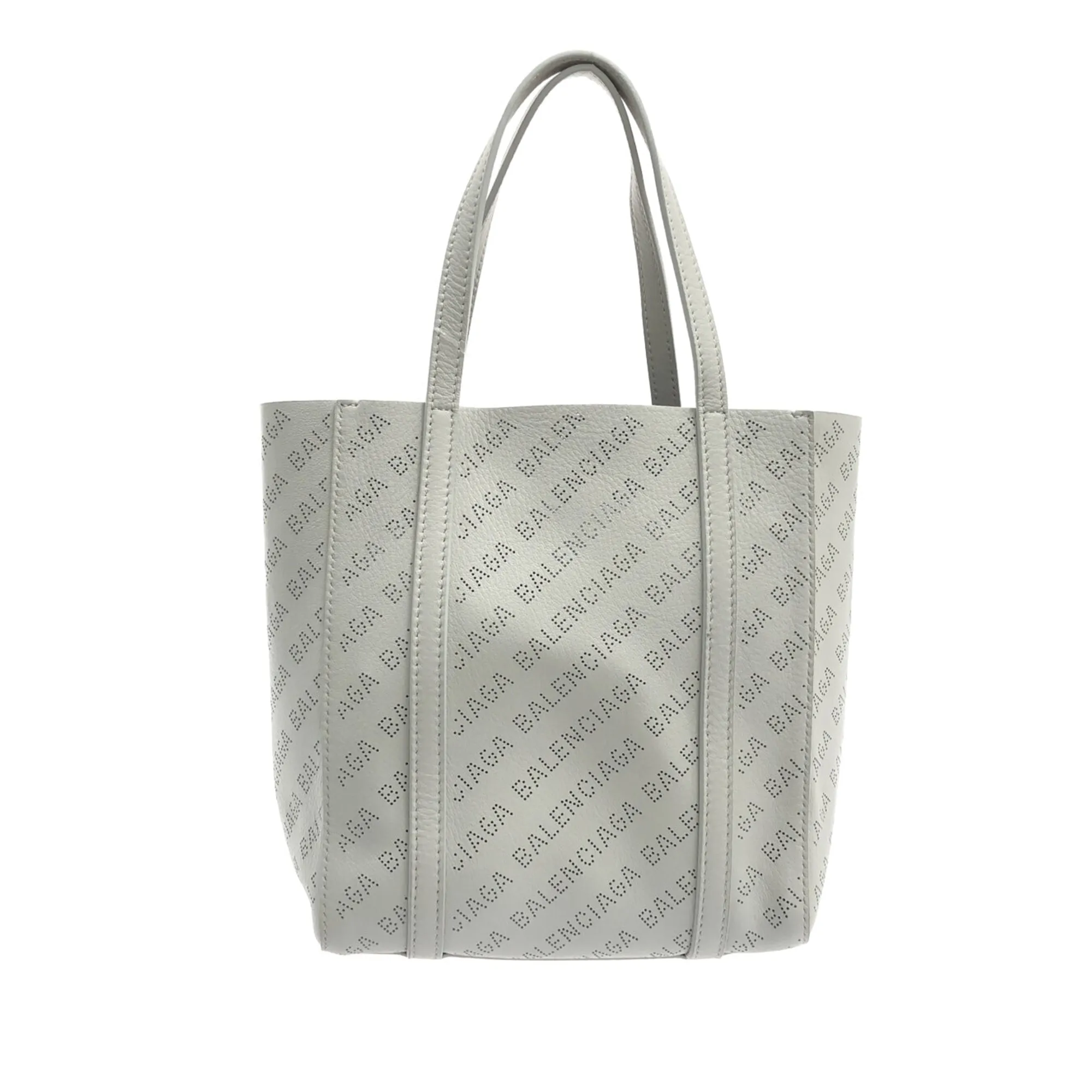 White Balenciaga XXS Everyday Perforated Leather Shopping Tote Bag Satchel