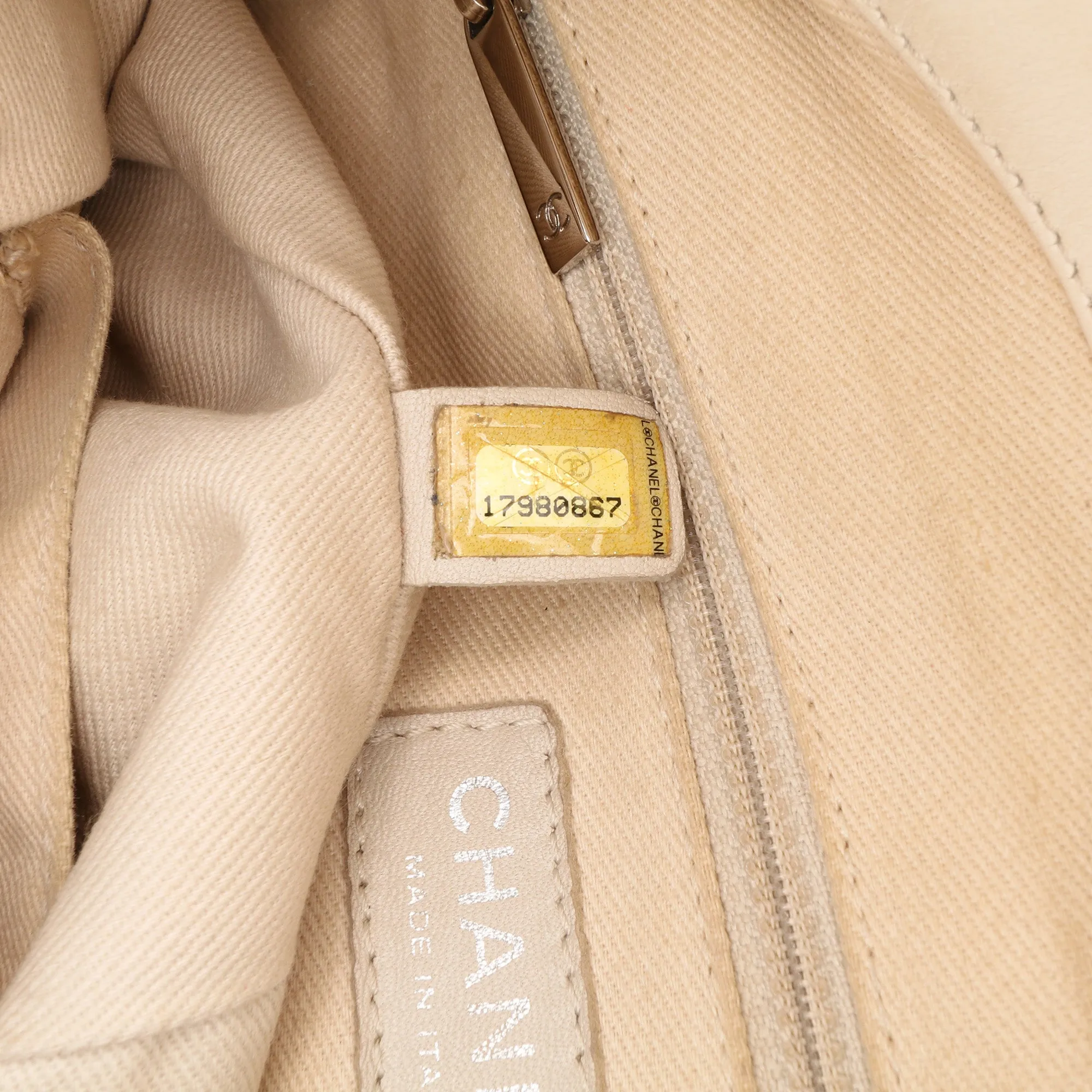 White Chanel Perforated Calfskin Up In The Air North South Tote