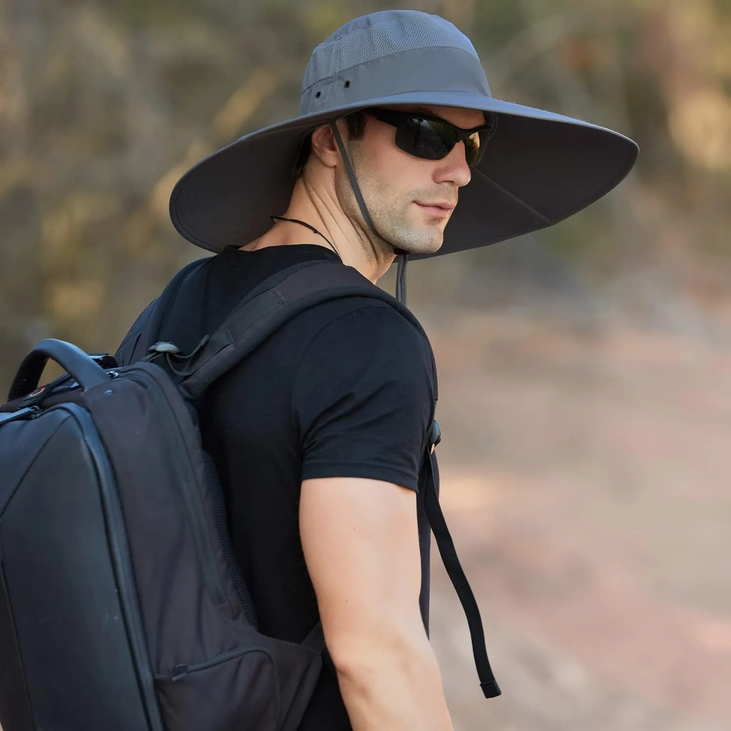 Wide Brim Sun Hat for Men Women UV Protection Ventilated Summer Hats for Fishing Hiking Garden Beach