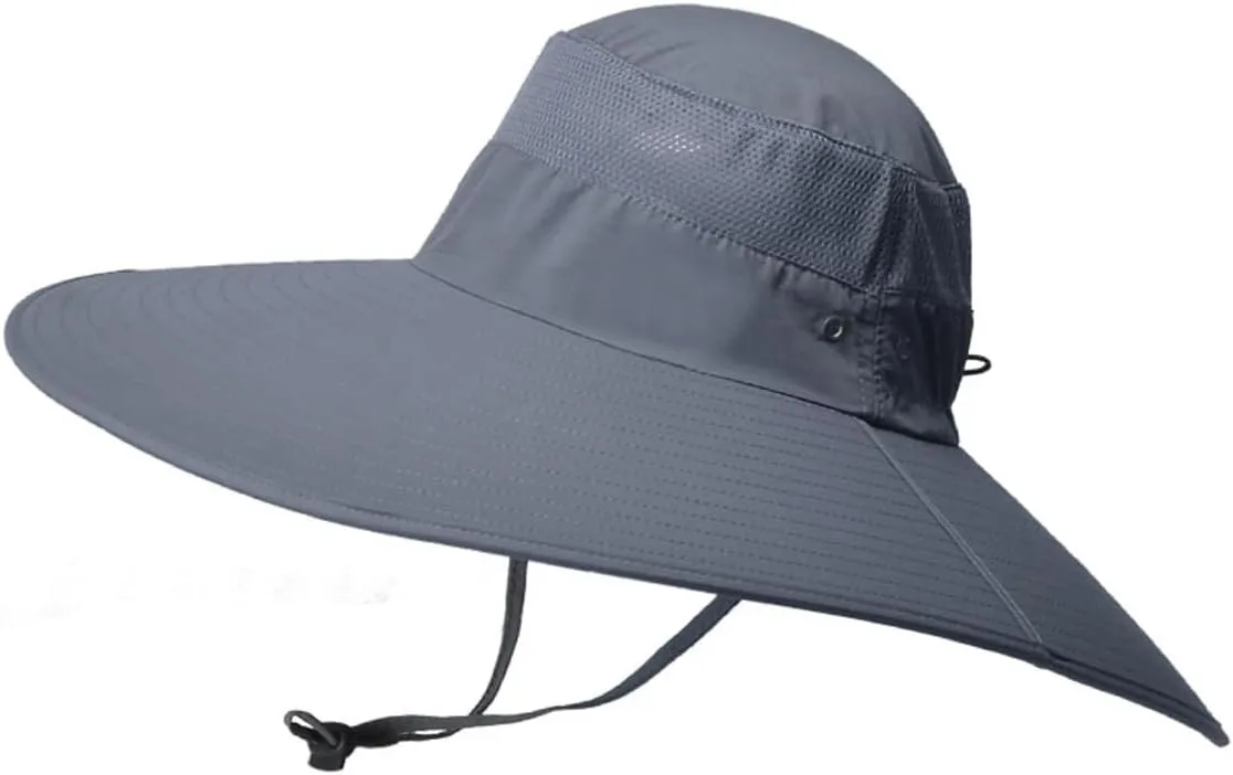 Wide Brim Sun Hat for Men Women UV Protection Ventilated Summer Hats for Fishing Hiking Garden Beach