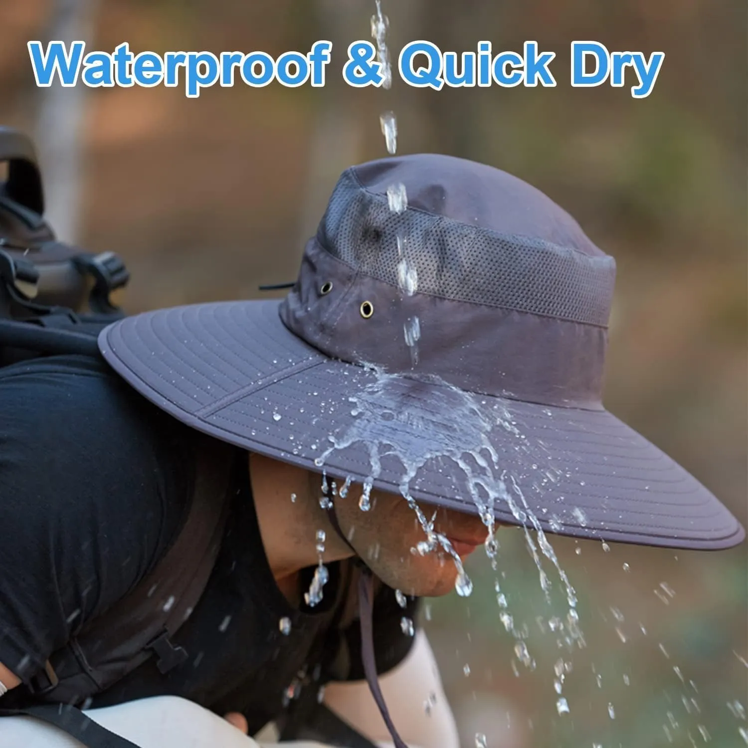 Wide Brim Sun Hat for Men Women UV Protection Ventilated Summer Hats for Fishing Hiking Garden Beach