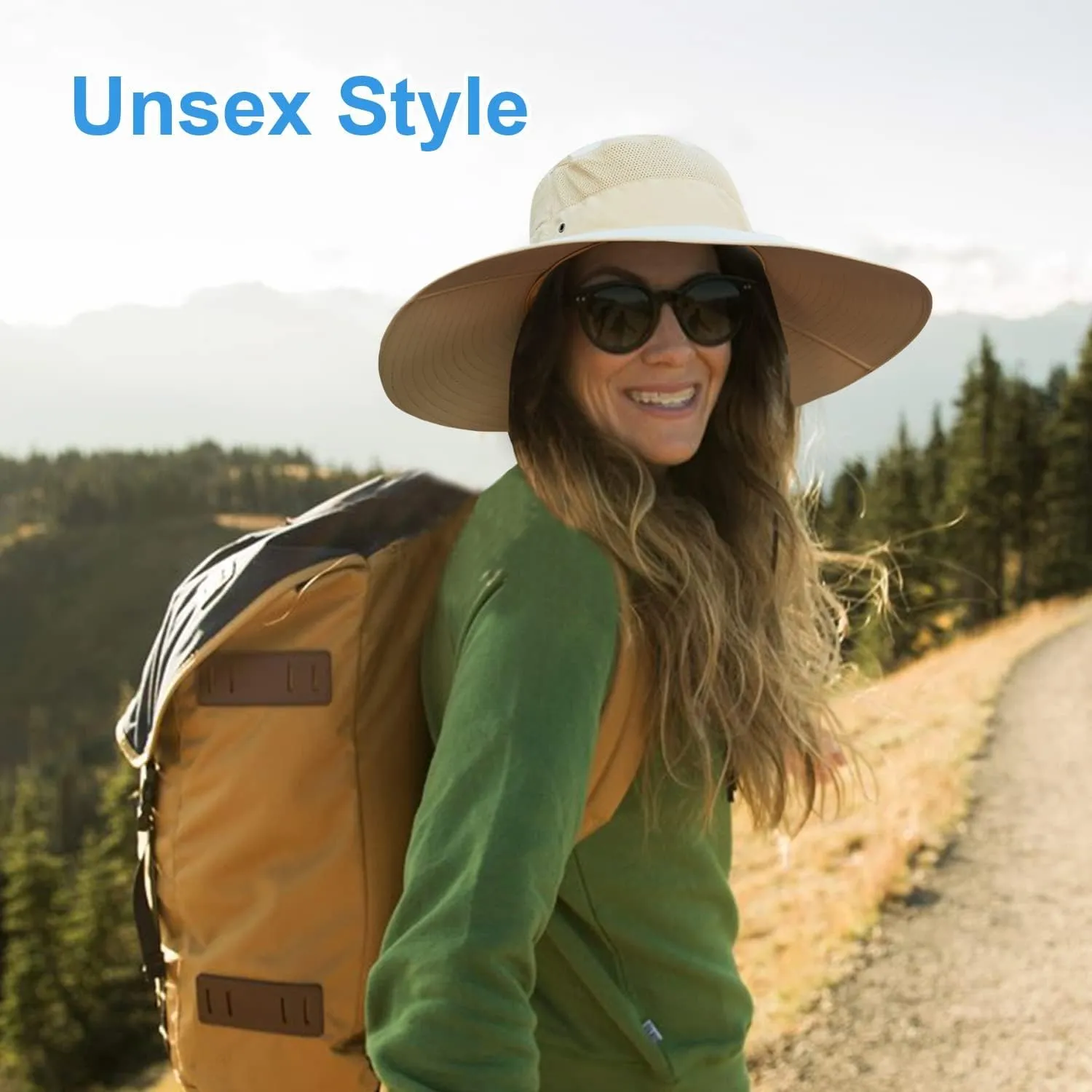 Wide Brim Sun Hat for Men Women UV Protection Ventilated Summer Hats for Fishing Hiking Garden Beach