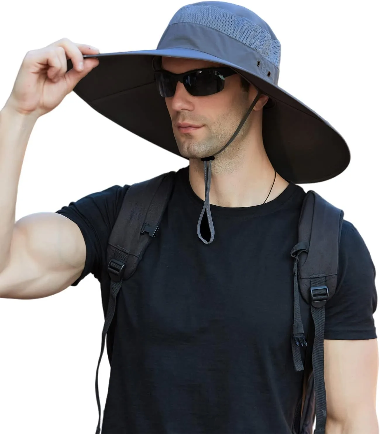 Wide Brim Sun Hat for Men Women UV Protection Ventilated Summer Hats for Fishing Hiking Garden Beach