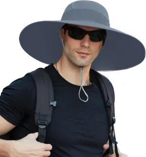 Wide Brim Sun Hat for Men Women UV Protection Ventilated Summer Hats for Fishing Hiking Garden Beach