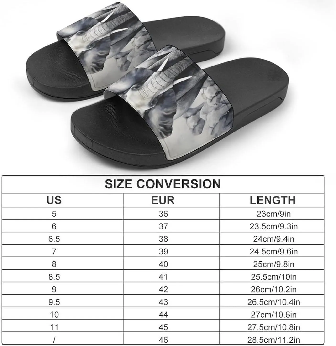 Wild Elephant Family Non Slip Slides Sandals for Women Men Quick Drying Shower Shoes for Bathroom Pool Beach
