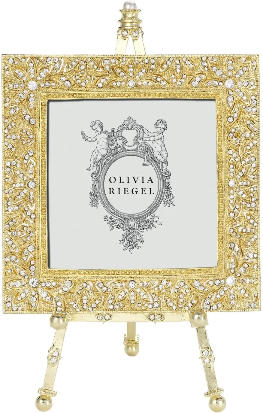 Windsor Gold Austrian Crystal 4x4 w/Easel Frame by Olivia Riegel - 4x4