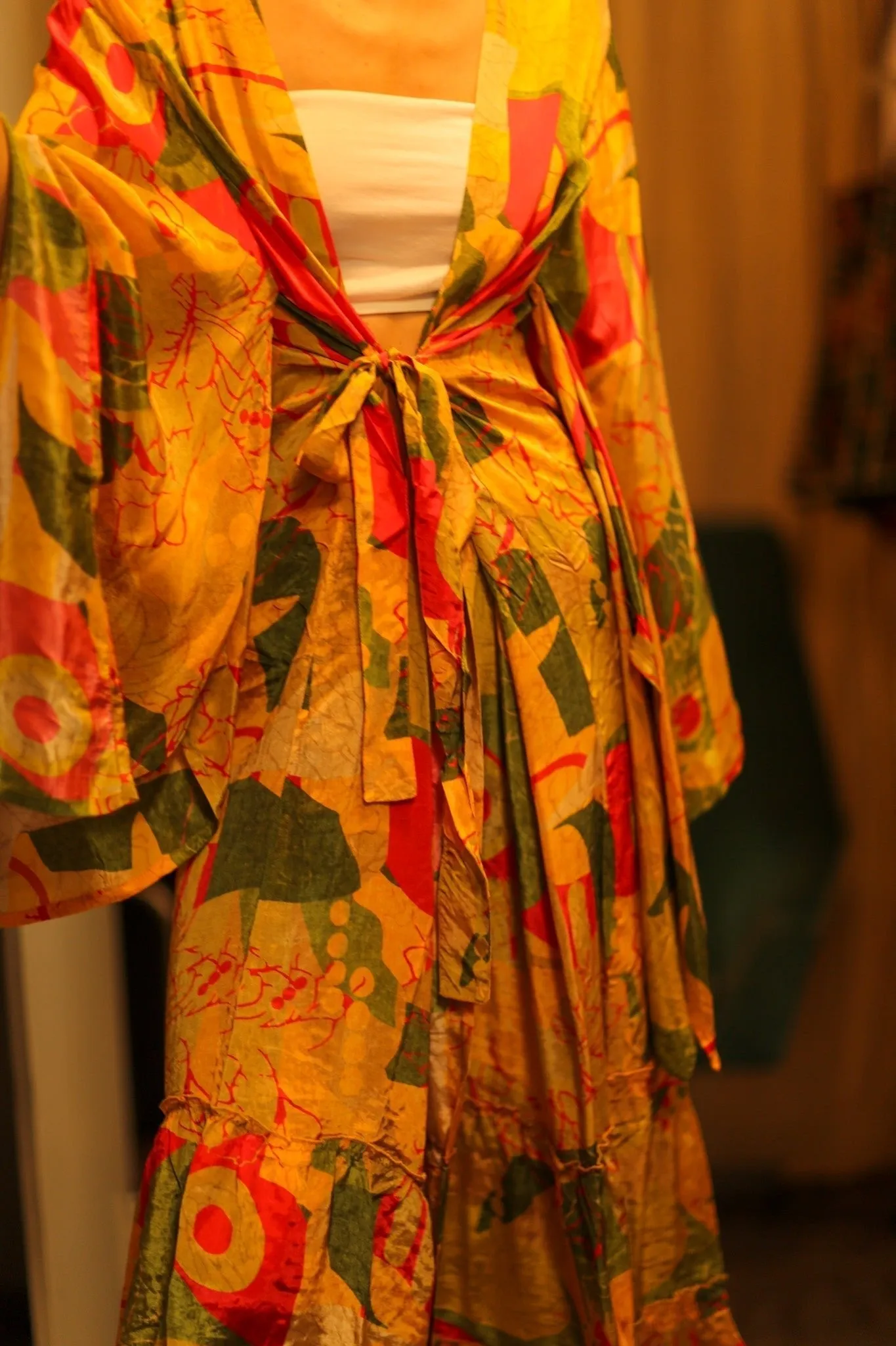 WING SILK KIMONO PINA MULTI